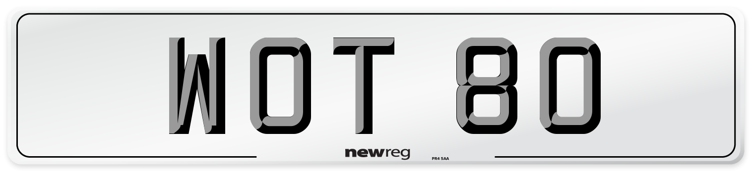 WOT 80 Number Plate from New Reg